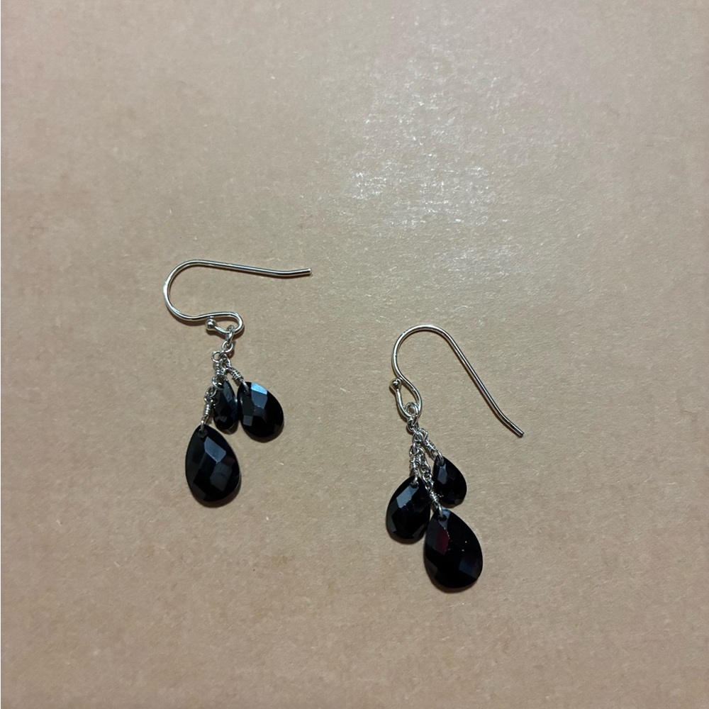 Elegant Black Teardrop Earrings